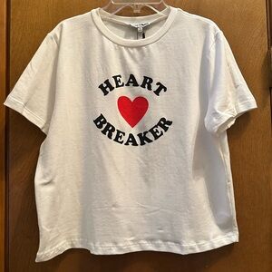 NWT! Heart ❤️ Breaker Valentines white crop baby tee plus size 3x 2x 1x Xl